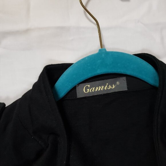 Y2K Black Military Victorian Steampunk open front cardigan Jacket - Picture 2 of 7